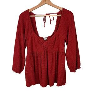 American Eagle Medium‎ Babydoll Dark Orange Top Coquette Cotttagecore Milkmaid